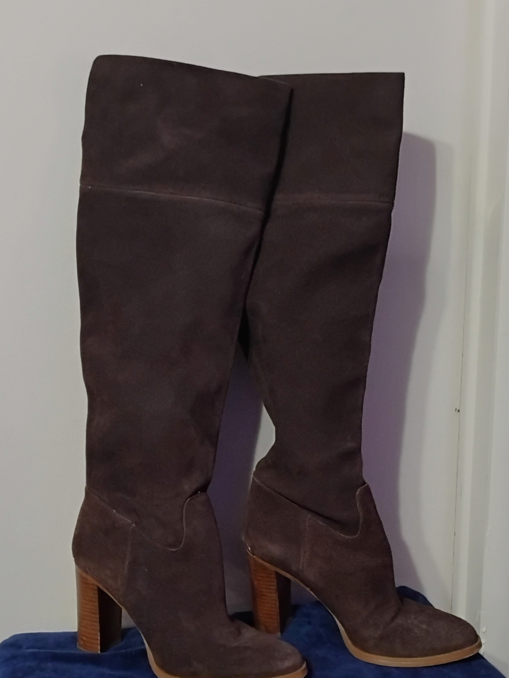 Women’s Over-the-Knee Suede Boots in Dark Brown